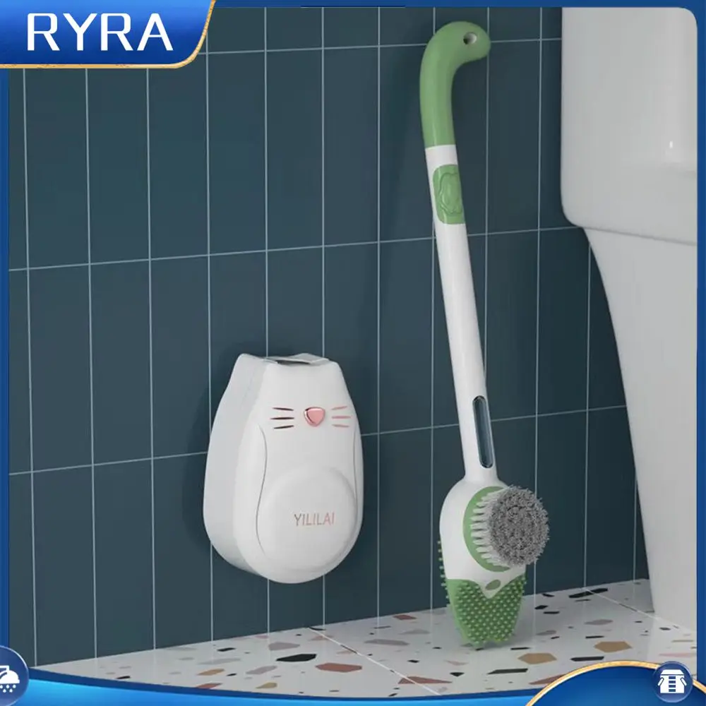 

Щетка силиконовая с длинной ручкой и держателем для унитаза