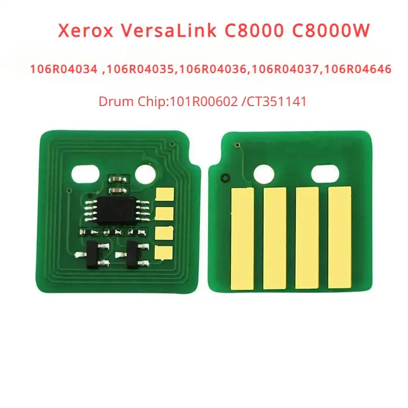 Чип тонера и барабана для Xerox VersaLink C8000 C8000W (106R04034 106R04035 106R04036 106R04037 106R04646 101R00602 CT351141)