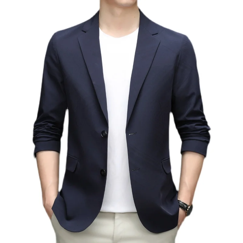 2022 Men New Designer Brand Luxury Casual Fashion Navy Blue Slim Fit Party Mens Blazer Suite Jacket Elegant Mens Clothing 4XL
