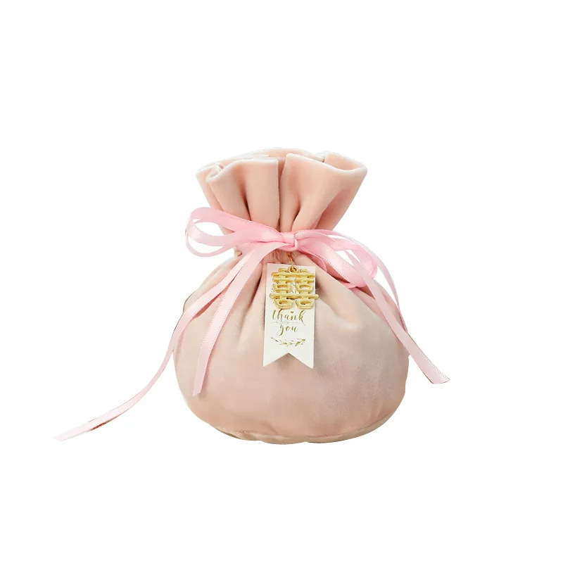 10pcs Wedding Party Activity Velvet Sugar Bag Flannelette Candy Box Love Pendant European Wedding Gift Candy Box Candy