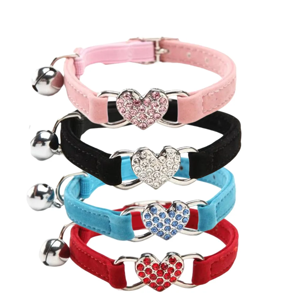

Pet Supplies Dogs Cats Love Flocking Color Diamonds Bells Decorative Cat Collars Pet Supplies Wholesale Pet Collar Dog Necklace