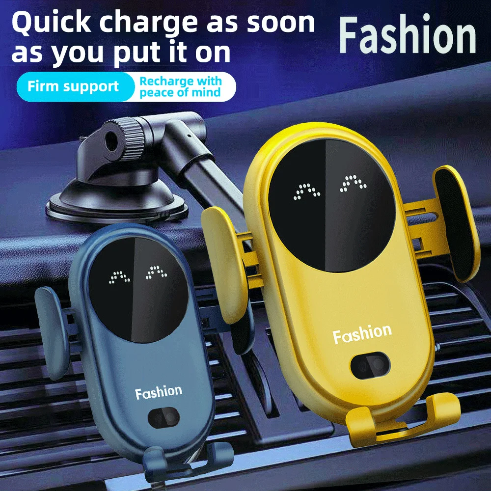 

Infrared Sensing Clamping Car Wireless Charger Stand Air Outlet 360° rotation Phone Holder Auto Wireless Charging Bracket