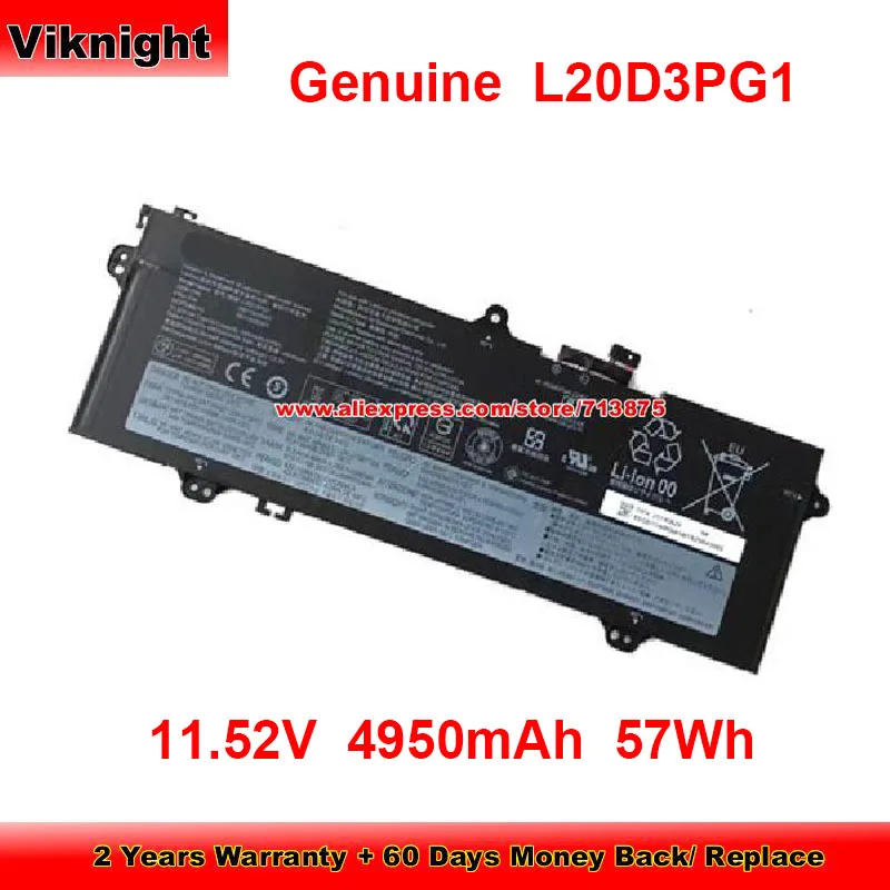 Оригинальный аккумулятор L20D3PG1 5B11B36315 для Lenovo Vilboz14 5B11C87805 L20L3PG1 L20M3PG1 SB11B36303 5B11B36301 11,52 в 4950 мАч 57Wh