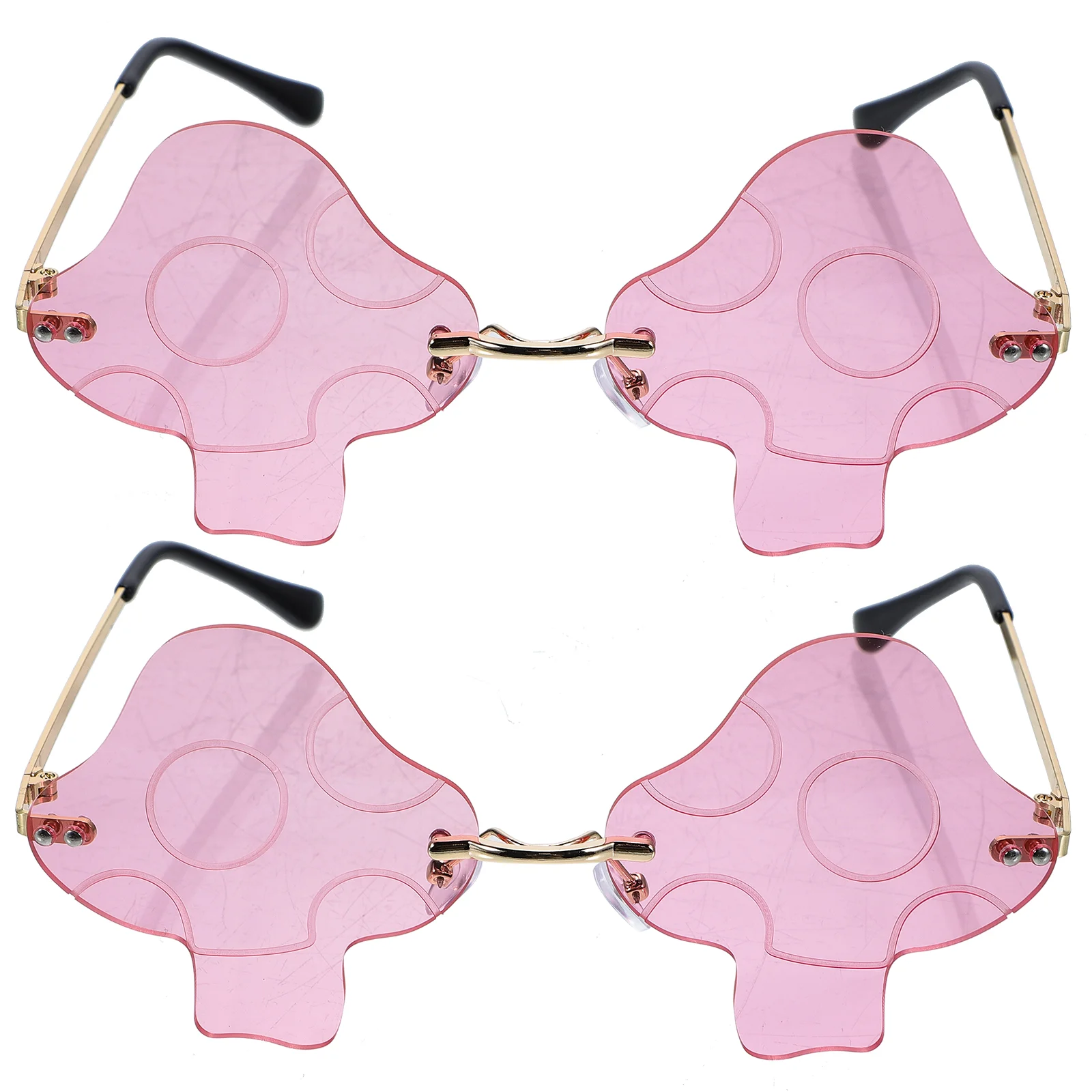 

2 Pcs Mushroom Glasses Prom Men Eyewear Accessories Trendy Sunglasses Party Favors Cute Teen Girls
