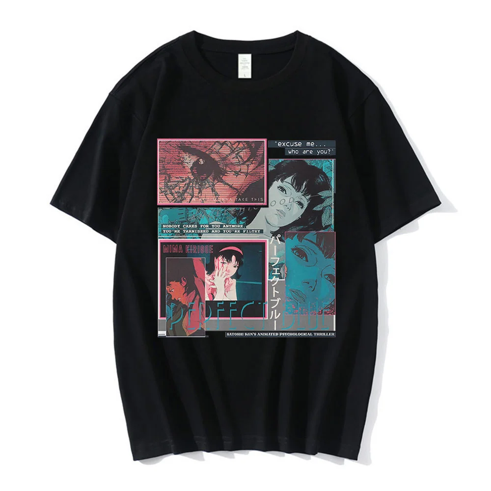 

2022 New Perfect Blue Anime Japanese T-shirt Cotton T Shirt Couple Summer T-shirts Cotton Men Women Vintage Tee Shirt Oversized