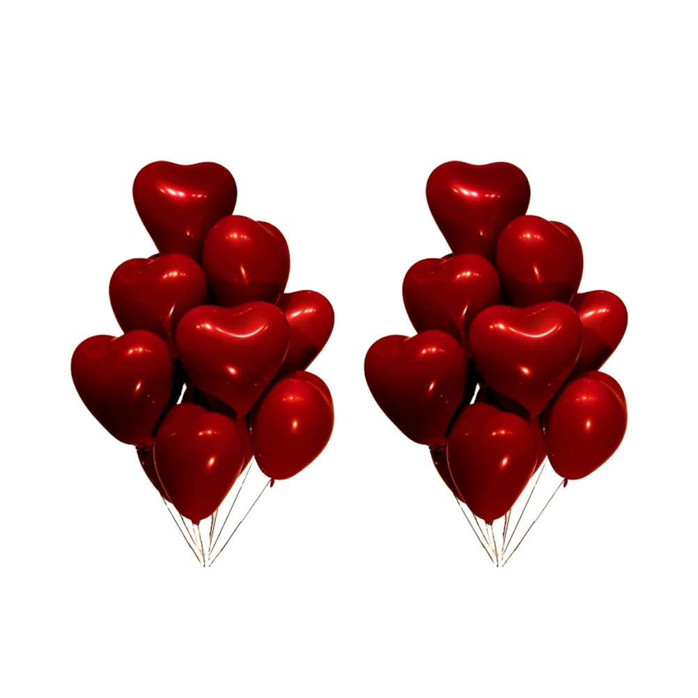 

100pcs 10Inches Romantic Heart Shape Balloons Creative Single-deck Balloons Decorative Balloons Party Supplies Favors for
