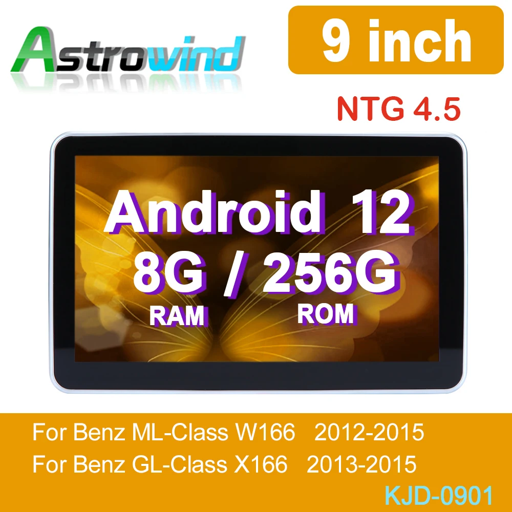 

9 "ML W166, Android 12, автомобильный GPS-навигатор, медиа стерео радио для Mercedes-Benz ML W166 GL X166 2012 2013 2014 2015