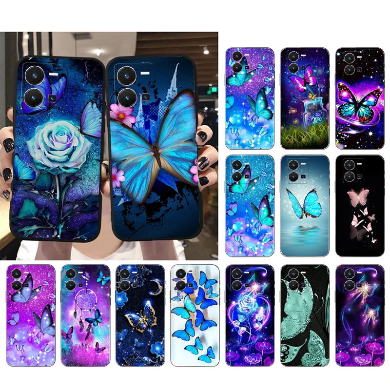 

butterfly Art Phone Case For VIVO Y53S Y33S Y22S Y11S Y31 Y21 Y70 Y20 Y21S Y72 Y35 Y51 Y01 V23E V21 V23 V21E Case