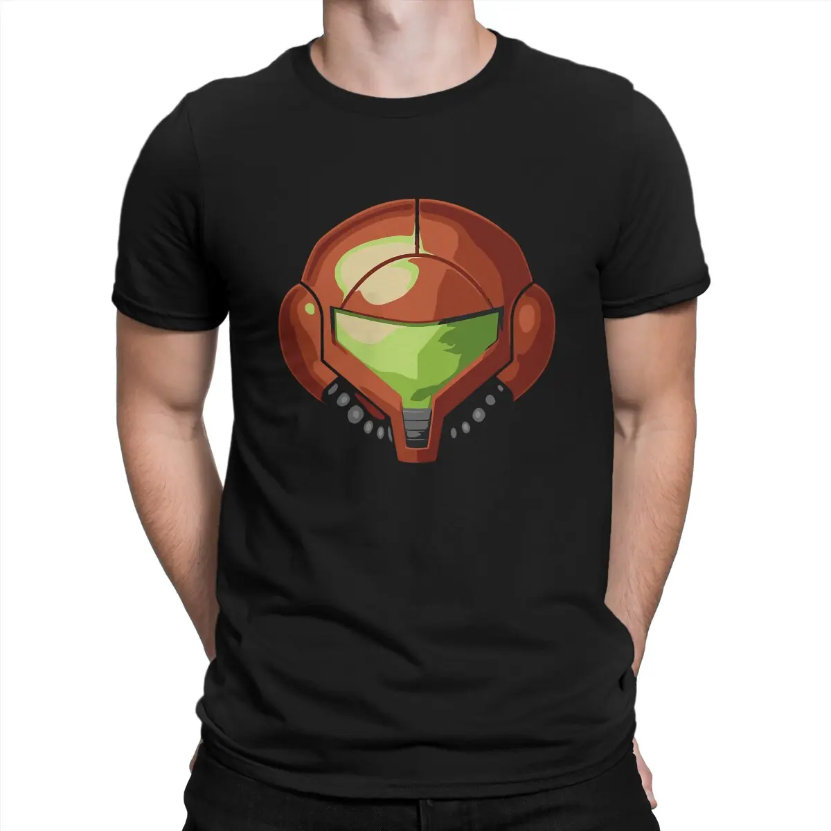 

Футболка Metroid Prime Game Мужская, Классическая тенниска с Samus Helmet, оригинальный свитшот, новый тренд