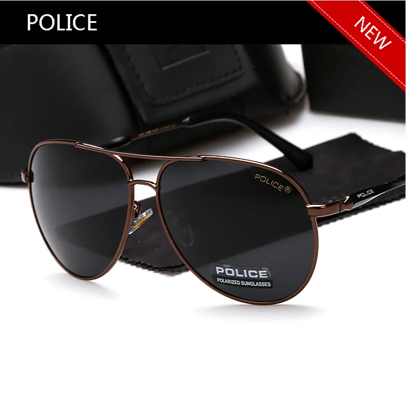 

POLICE P178 Sunglasses Man Pilot Polarized Lenses Silver Black Sun Glass UV400 Outdoor Men's Glasses Des Lunettes De Soleil