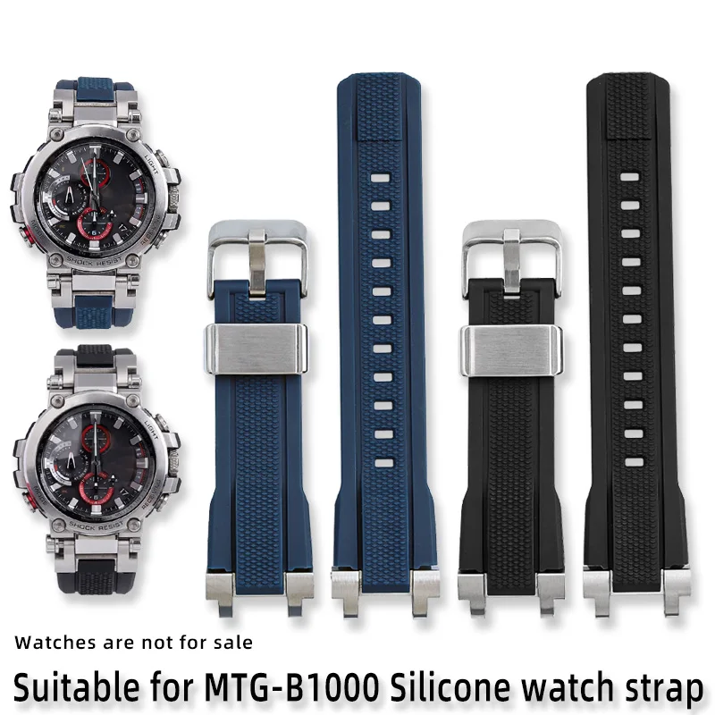 Фото MTGB1000 модные прочные резиновые ремешки для часов для Casio G-SHOCK MTG-B1000 G1000 спортивный ремешок силиконовый модифицированный металлический ремешок из нержавеющей стали №1