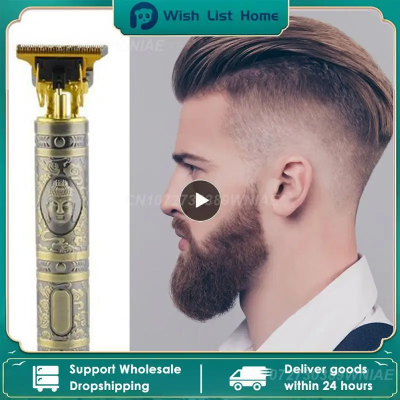 1~5PCS T9 LCD Electric Hairdresser Oil Shaving Head Electric Pusher Carving Electric Pusher Clipper Hair Precision Trimmer For