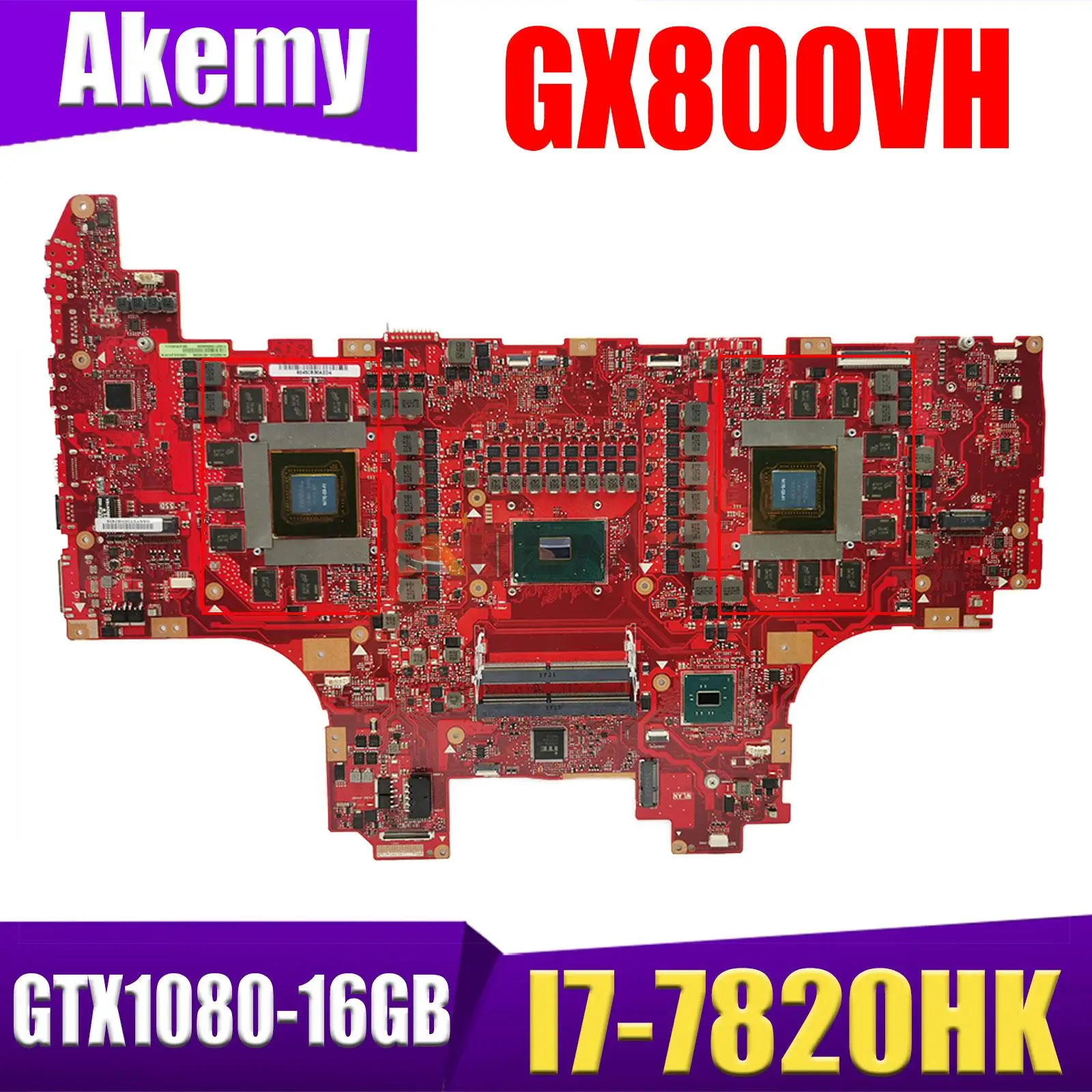 

GX800VH Original Mainboard For ASUS ROG GX800VHK GX800V GX800 Laptop Motherboard With I7-7820HK 2xGTX1080-16GB Exchange!