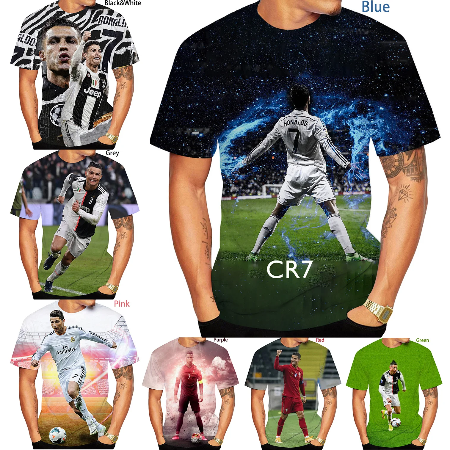 

Newest Fashion 3D Printing Cristiano Ronaldo T Shirt Cool Short Sleeved T-Shirt Hot Men/Women TShirt Unisex Summer Tees