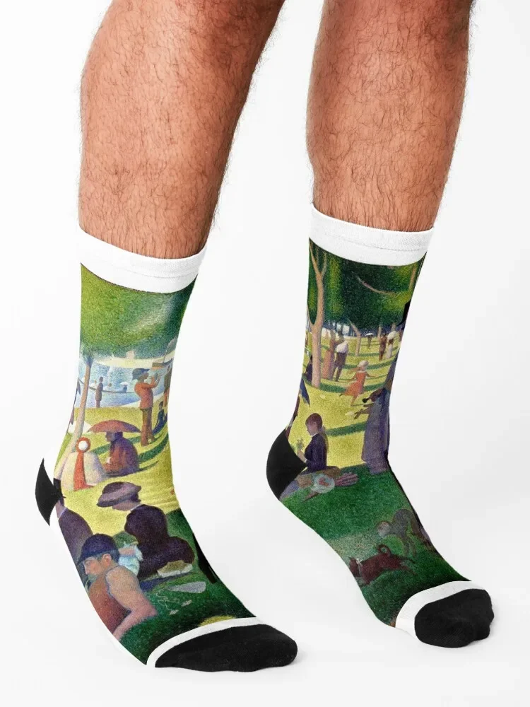 Носки George Seurat Sunday в парке la grande японские модные мужские носки женские