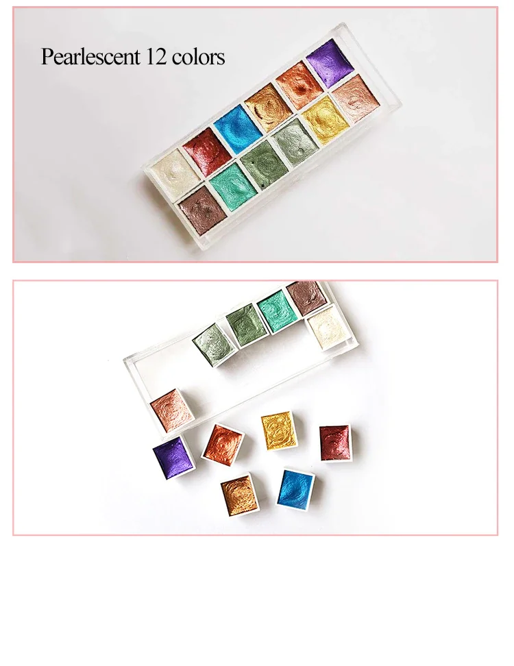 

Solid Watercolor Paints Water Colours Set for Art Painting Nail Design 053