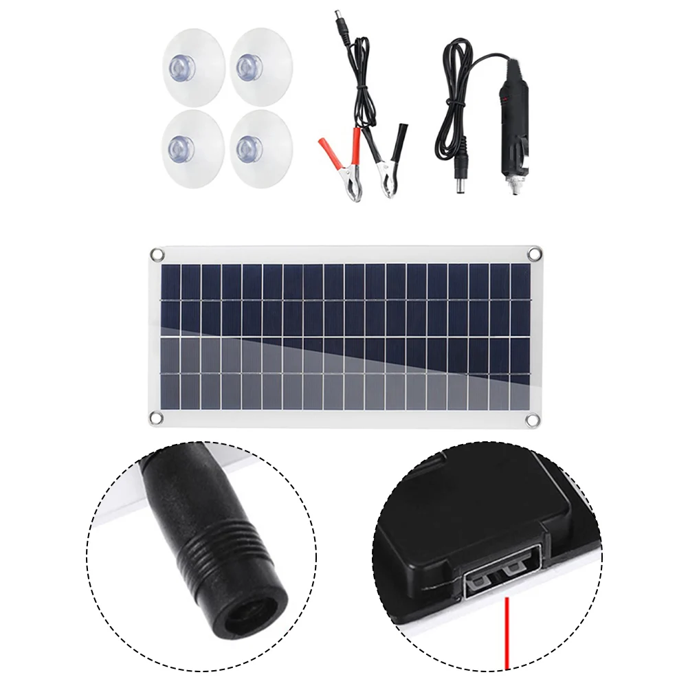 

50W Solar Panel Kit 12 Volt Trickle Charger Battery Charger Maintenance Boat RV Car Outdoor Camping Travel Phone Sunpower Bank