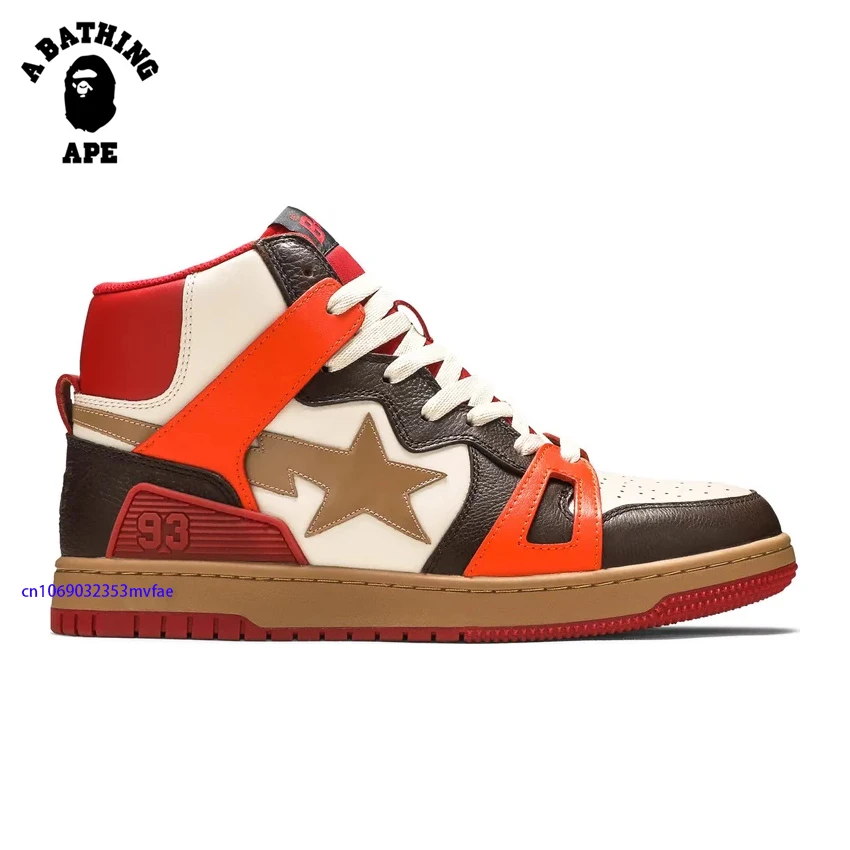 

A BATHING APE Men's Vibe Classic 93 High Top Durable Sports Sneakers Women's Bapesta Hi Middle Upper Outdoor STA Walking Shoes