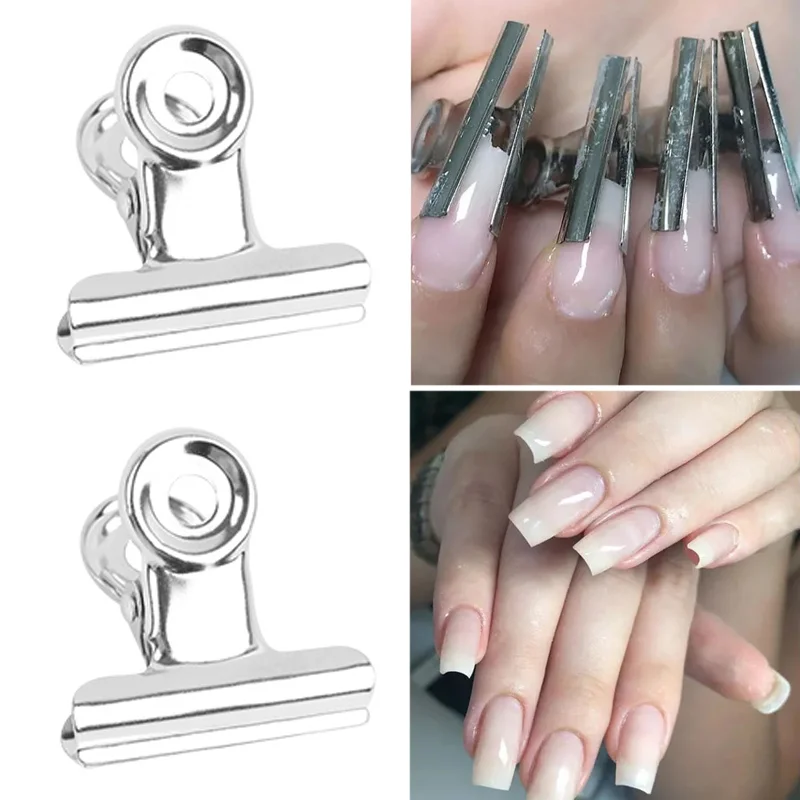 

Stainless Steel Nail Pinching Clips Russian C Curve French Nail Form Tips Fixed Fiber Nails Extension Manicure Tools 6/12PCS