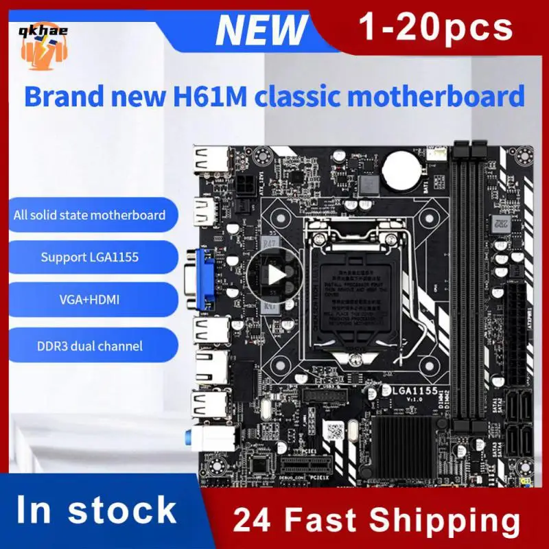 

Intel H61 Chipset Adapter Vga + Hdml 16gb Riser Card Ddr3 Slot Lga 1155 Motherboard For Intel Core I7 / I5 / I3 Adapter Board