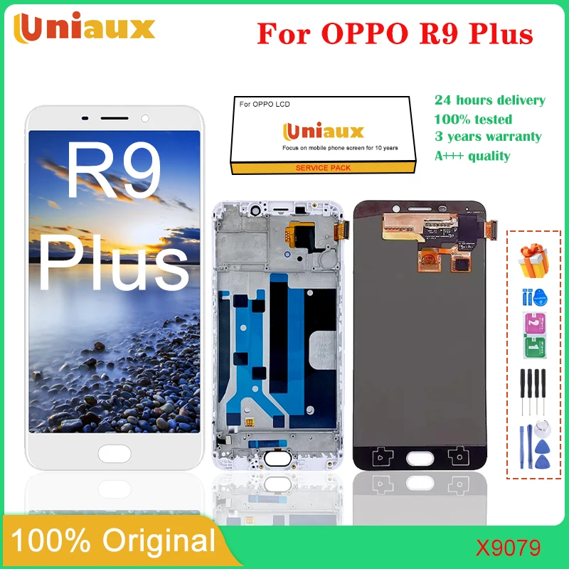 ЖК-дисплей 6,0 дюйма для OPPO R9 Plus, детали для замены рамки для OPPO R9Plus X9079