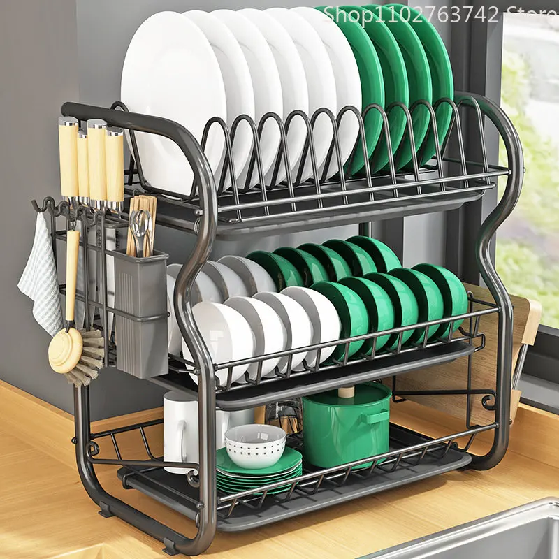 

Racks Holders Kitchen Shelf Utensils Drying Washing Draining Bowl Rack Cupboard Chopstick Plate Knife Storage Box Tableware Rack