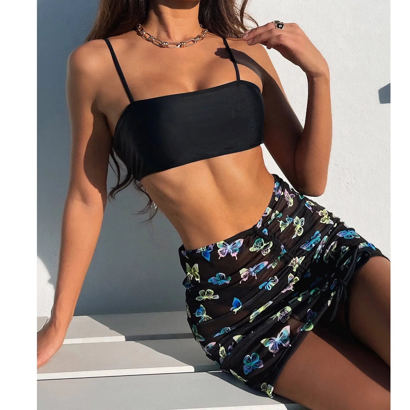 3 шт. бикини пуш-ап с принтом Женский Купальник 2022 сексуальный бразильский