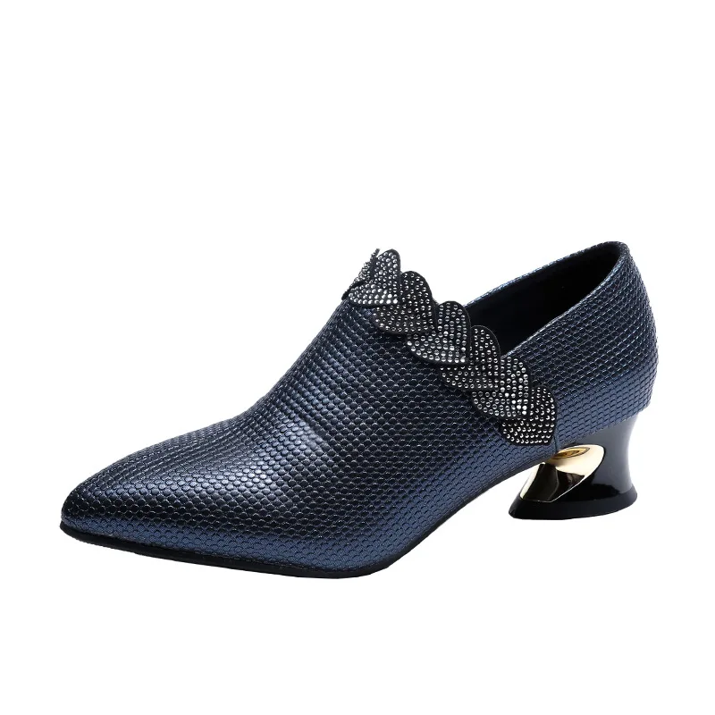 

Туфли-лодочки женские, искусственная кожа, заостренный носок, квадратный каблук 4 см, Классическая обувь для офиса и работы, черные