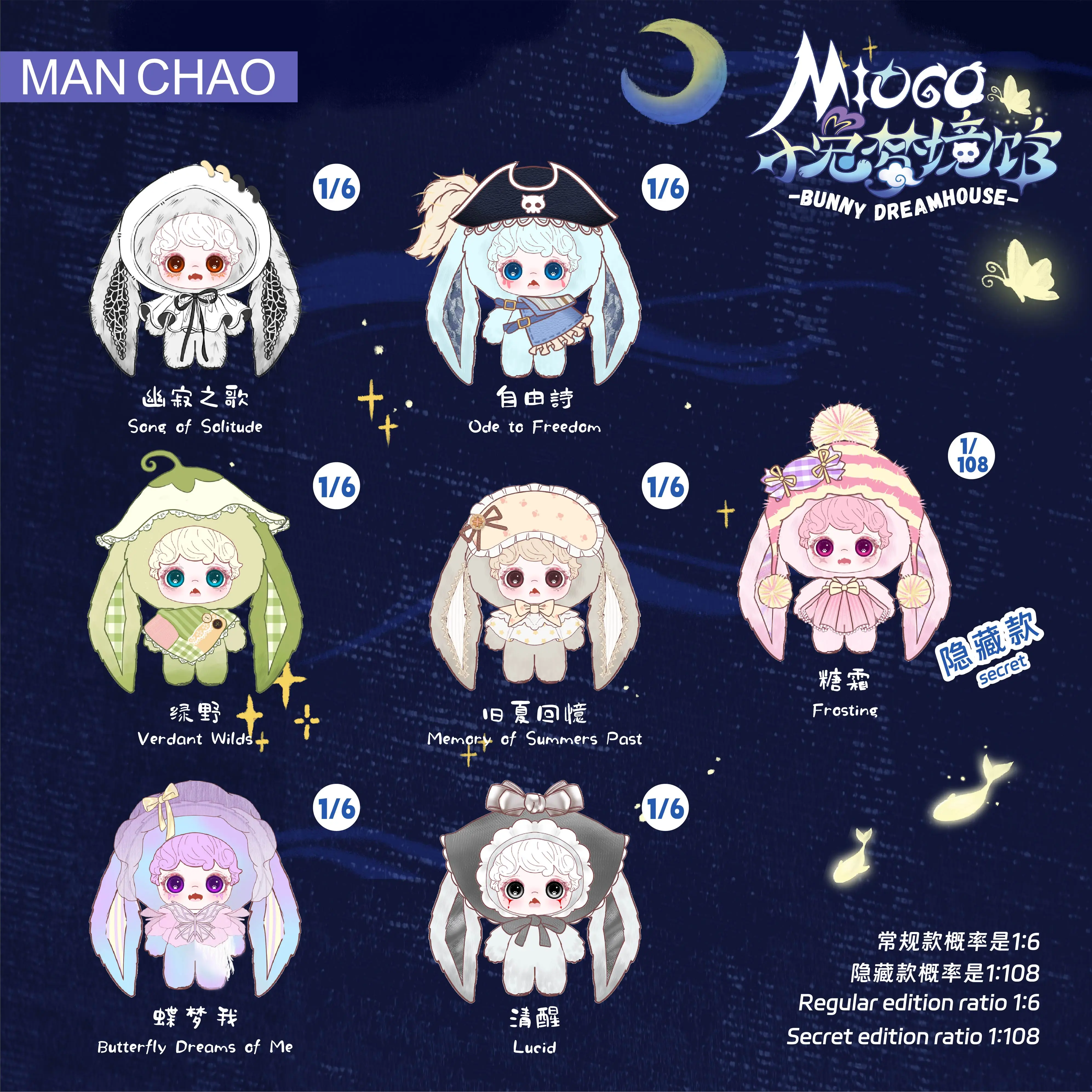 Новинка! Брелок-подвеска MIOCO Rabbit Dream Series: милый персонаж, коллекционный кавайный подарок, сюрприз. (art.: 3920dc93bda29) - 3920dc93bda29