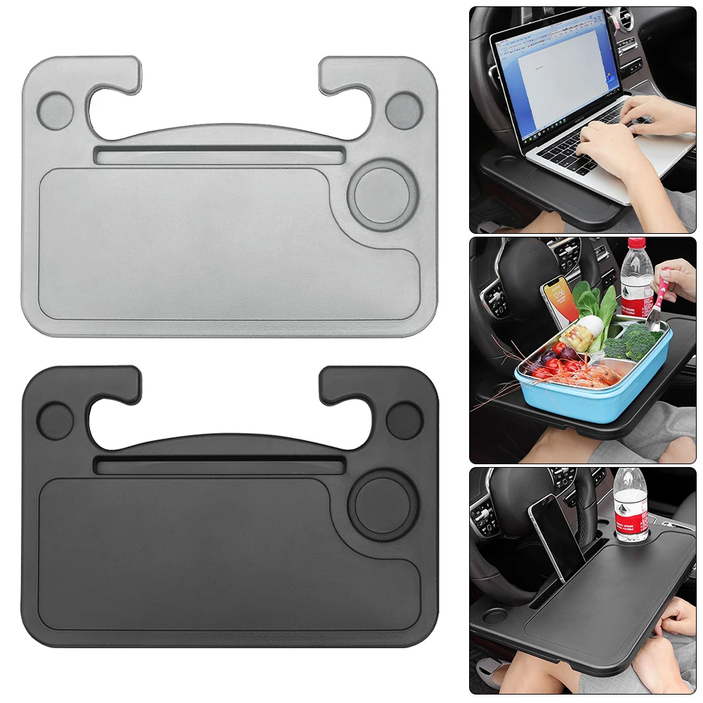 

Car Steering Wheel Tray Eating Laptop Desk with Phone Holder Car Travel Table Hook On Coffe Drink Food Holder Table Accessories