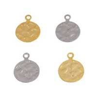 20pcslot stainless steel charms gold round pendant irregular round accessories for diy jewelry making supplies findings