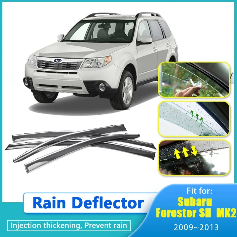 Ветрозащитный козырек для Subaru Forester SH MK2 2009 2010 ~ 2013 защита от дождя солнцезащитный