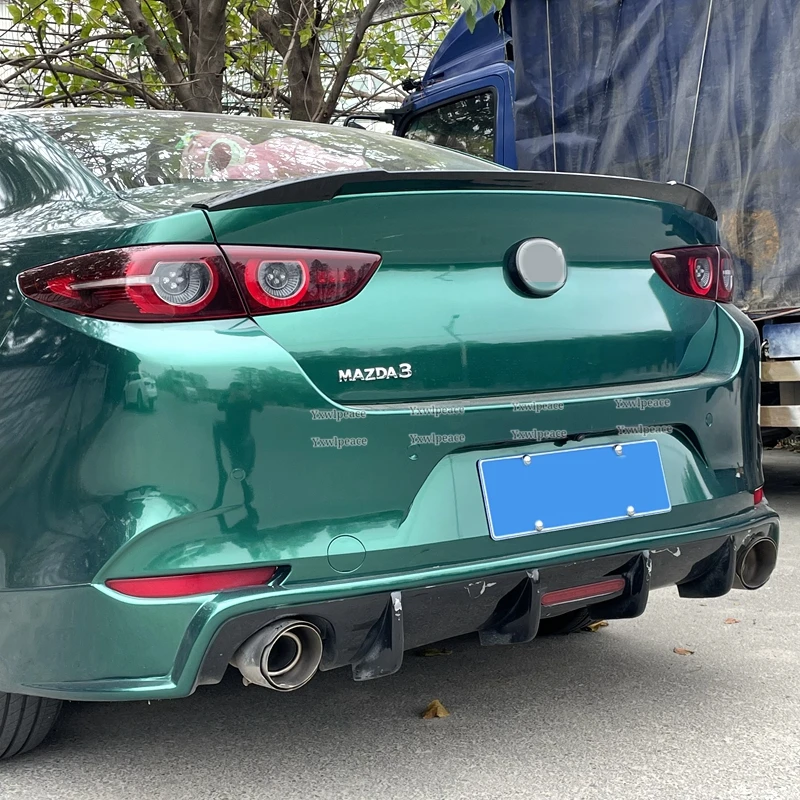 Для Mazda 3 Axela Sedan 2020 2021 2022 2023 ABS углеродное волокно внешний вид/Блеск Черный задний