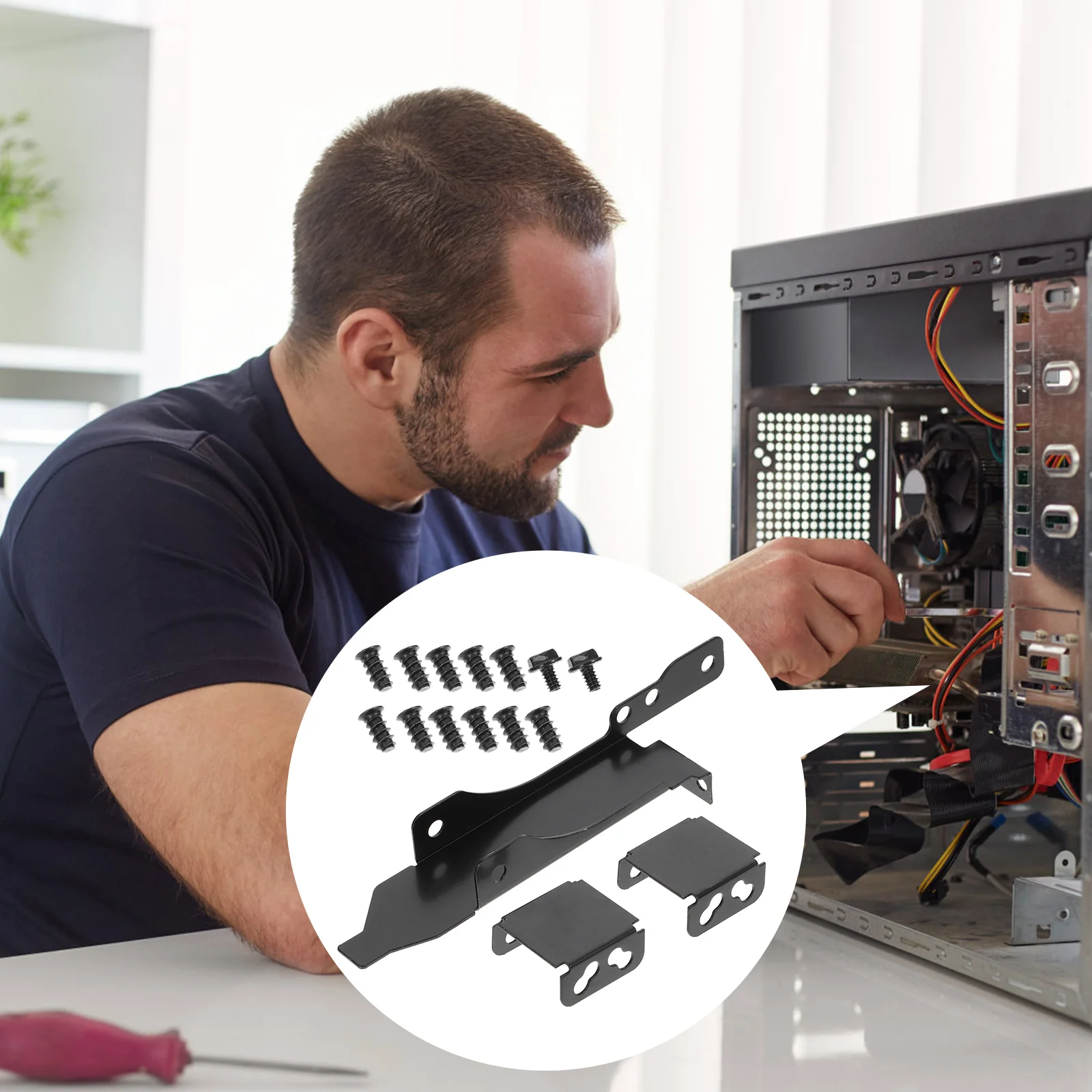 

1 Set Bracket PCI Slot Bracket PCI Slot Holder Computer Radiator Holder Fan Mount Rack Fan Mount Holder For Office Home Computer