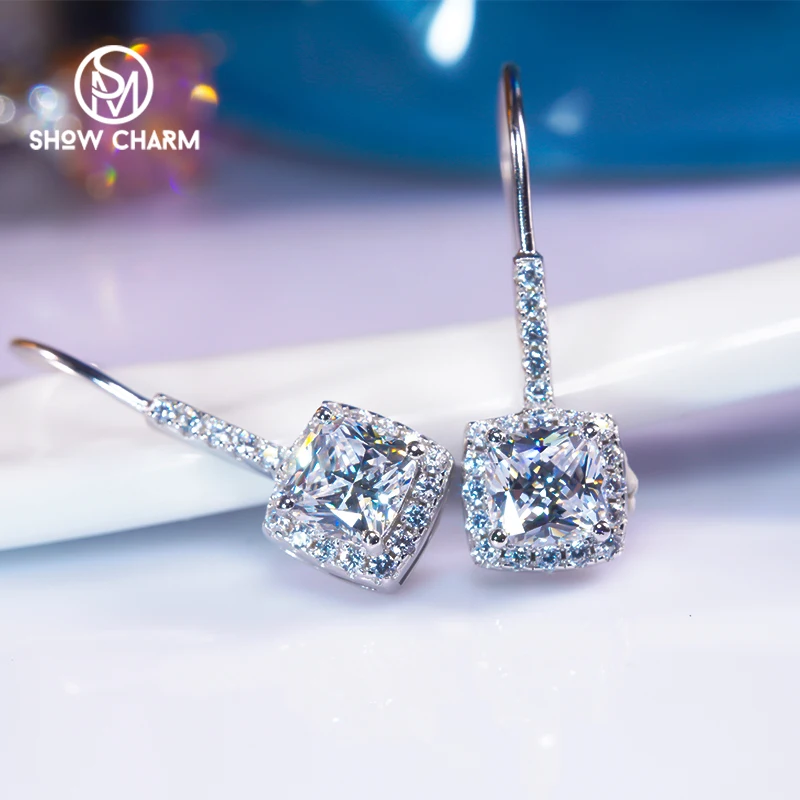 

Женские серьги из серебра 925 пробы с высокоуглеродистыми бриллиантами