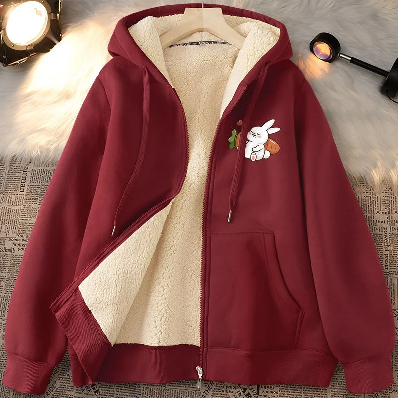 Женский кардиган с капюшоном теплый свободный жакет из овечьей шерсти. Новинка