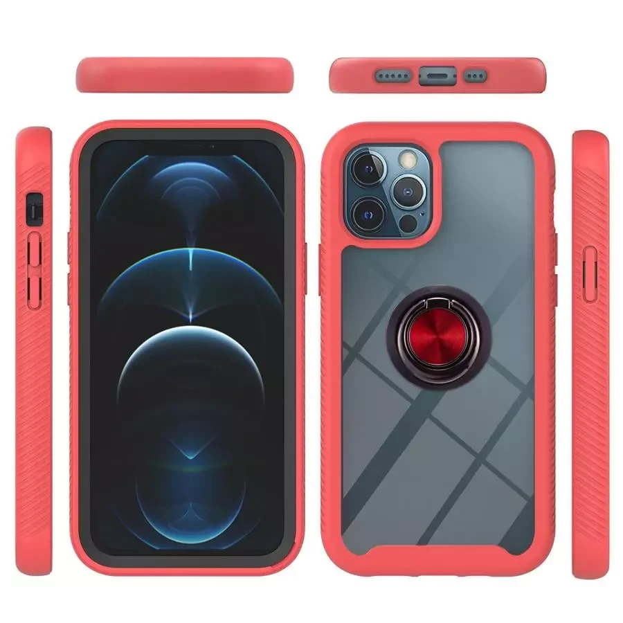 

Black Red Blue TPU Finger Ring Holder Phone Case For IPhone 13 12 Mini 13 12 11 Pro Max X XR XS Max 8 7 6 6s Plus SE 2020