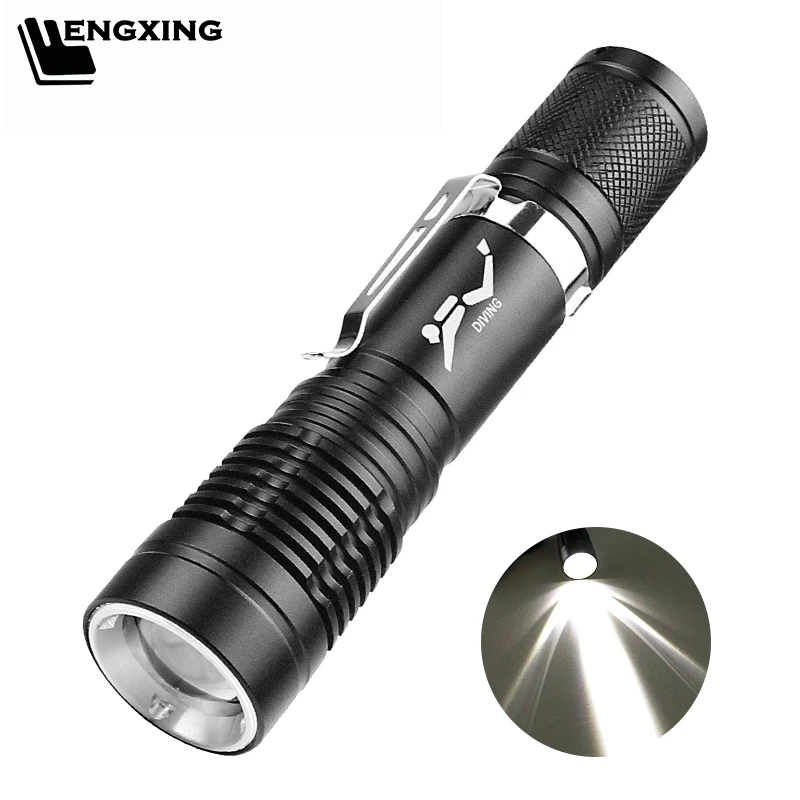 

IPX8 Tactical Professional Waterproof Flashlight 18650 Battery Portable LED Powerful Headlamp Light Chargable Lamp Riding Torch