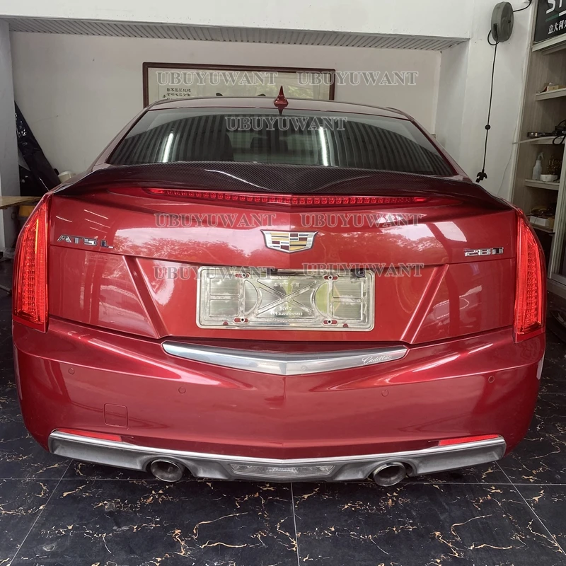 

REAL Carbon Fiber Rear Boot Spoiler For Cadillac ATS Sedan 4 Door 2015 -2019 Rear Trunk Lid Trim Wings Spoiler