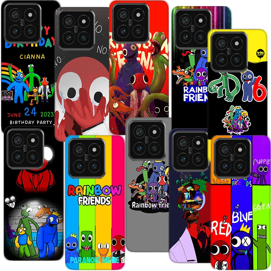 Rainbow Friends Cartoon Toy Game Clear Phone Case For Xiaom Mi 12 12T 11T 10T 9T 13 11 10 9 8 Lite CC9 CC9E Pro 6X 5X A1 A2 A3 C