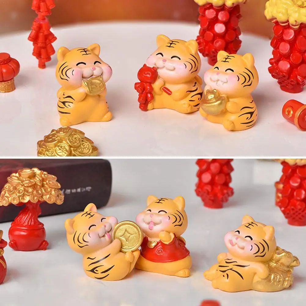

Chinese New Year Decorations 2022 Tiger Kawaii Miniature Ornament Decor Pot Craft Spring Festival Tiger Accessorie Home Decor