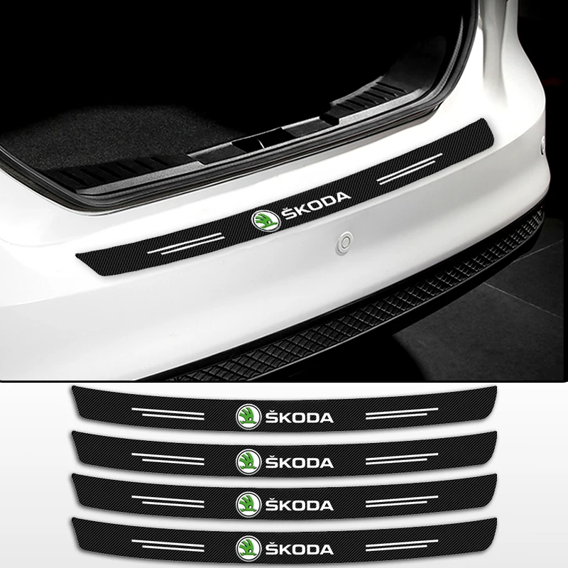 

Наклейка на задний бампер из углеродного волокна для Skoda Octavia Fabia Karoq Octavia Mk2 Mk3 Kamiq Scala Kodiaq