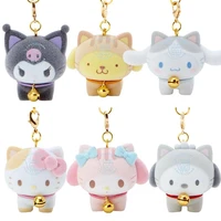 kawaii sanrio plush toy hello kitty my melody kuromi cinnamoroll pompom purin pachacco anime doll plush keychain pendant gift