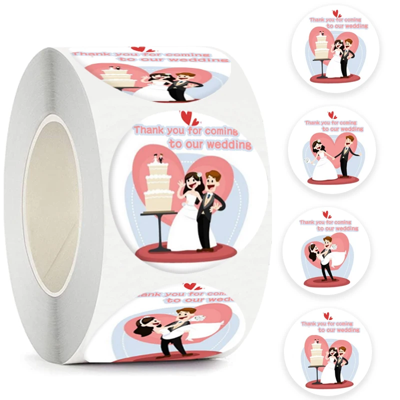 

Милые свадебные декоративные наклейки, 100-500 шт., спасибо за визит на наш свадебный ярлык для свадебной фотоэтикетки