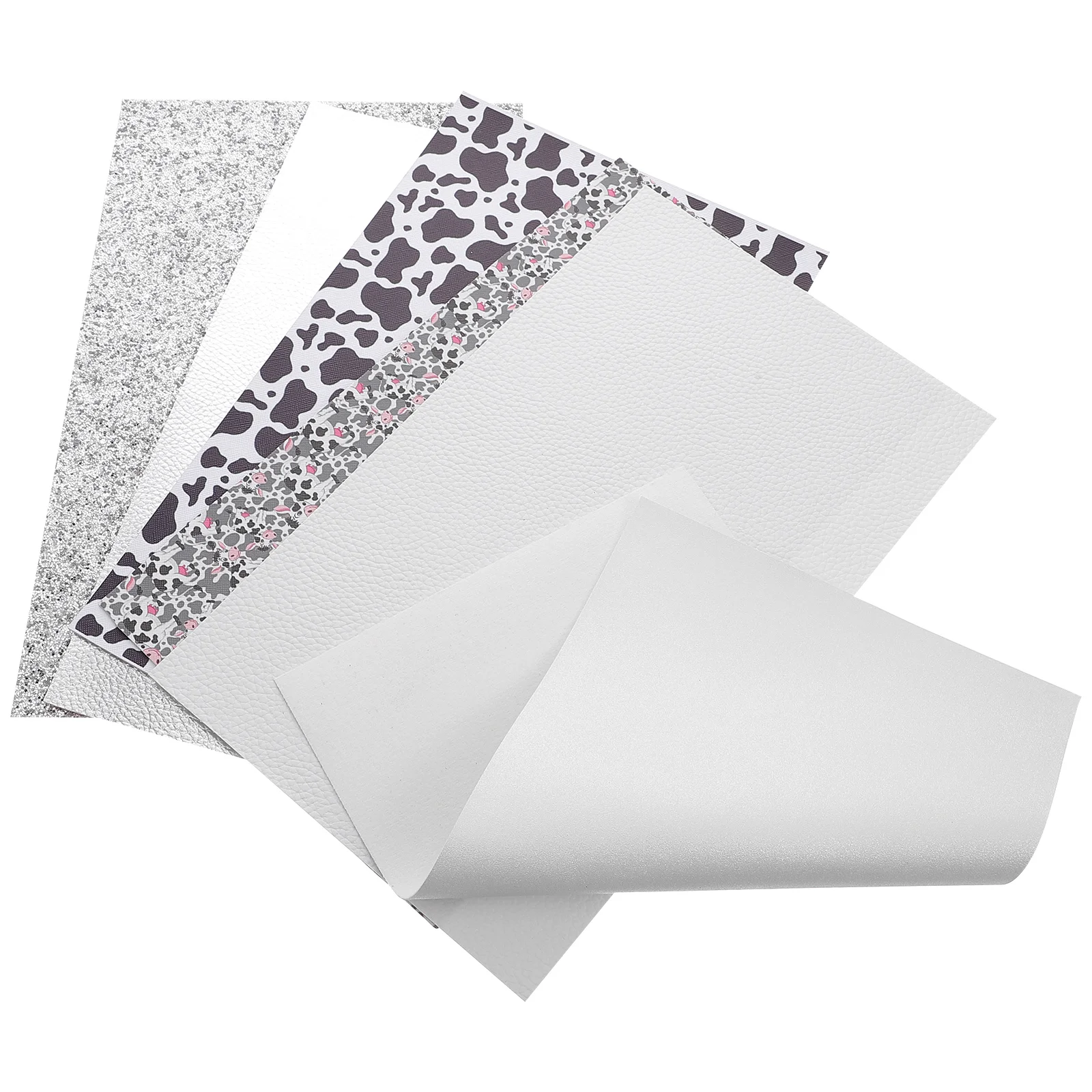 

6pcs Cow Pattern Printed Faux Leather Sheets Sewing Fabric DIY Leather Sheets