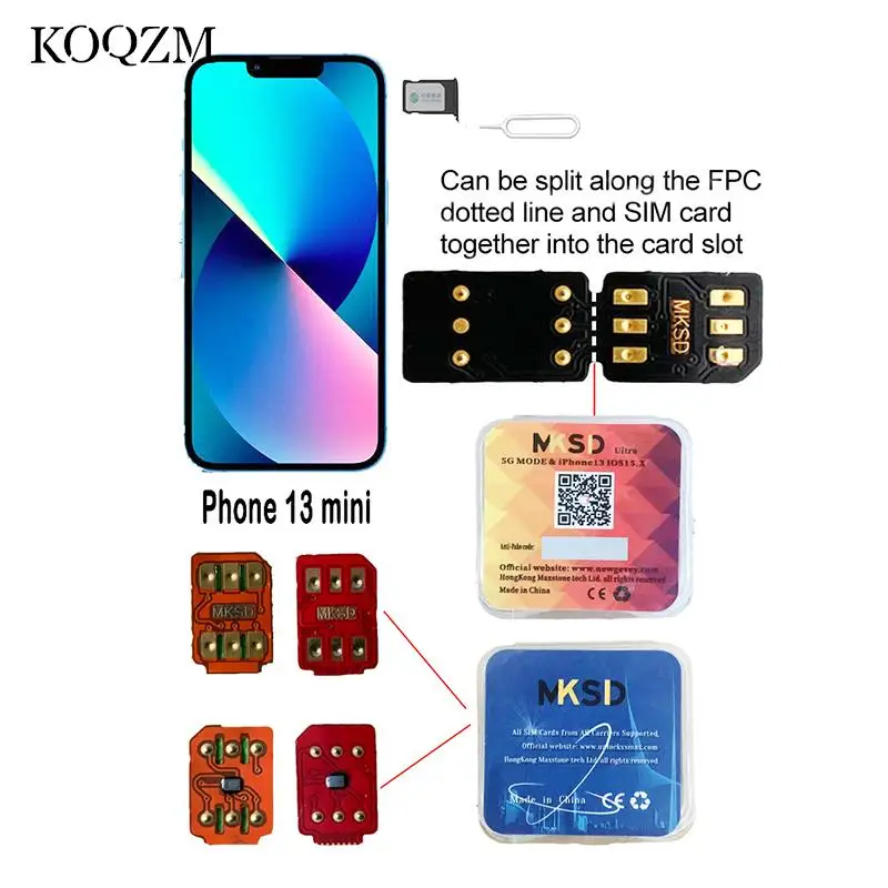 For MKSD Ultra 5G SIM CARD For 6s 7/8 X Xs Max 11 13 Pro Max IOS 15.0 IOS 16.0 IOS 15.7 Support Newest System