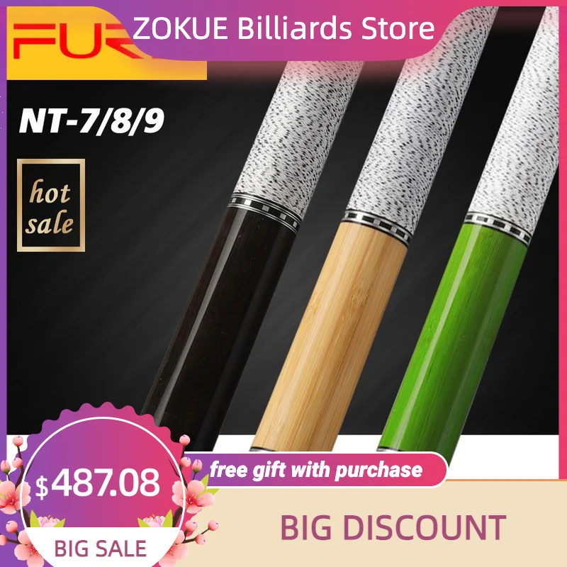 

FURY NT7/8/9 Billiard Pool Cue 13mm Tiger Tip 147cm Length HTH Tecnologia Maple Shaft Professional Billiard Cue with Bamboo Gift