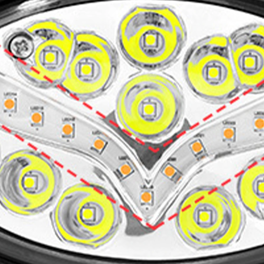 

24V Car LED Work Light Accessories Oval 36W Car Light Strobe Motocross Light 6000K 6000lm IP67 Work Lights Equippments Parts