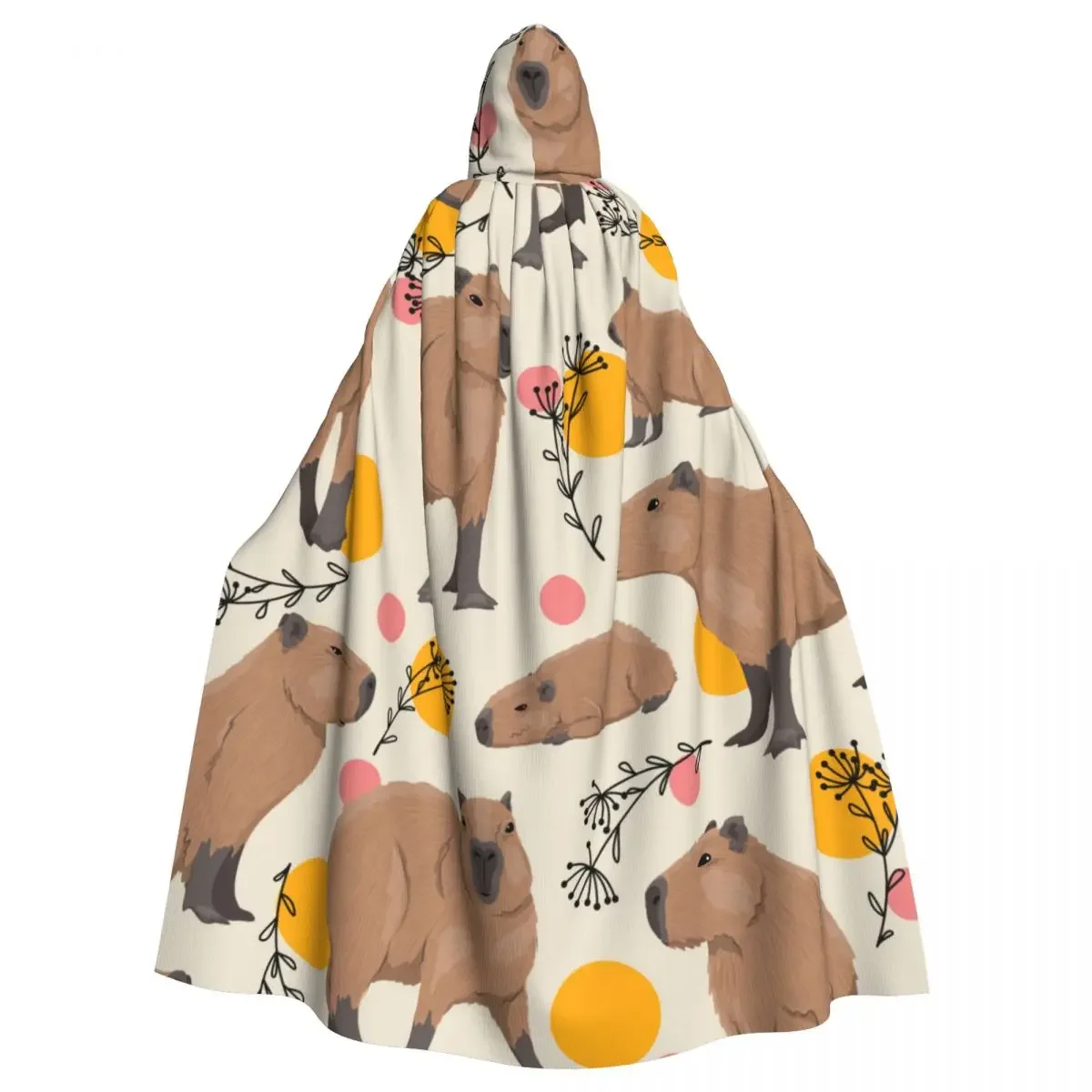 Kapibary dla dorosłych unisex rośliny i koła z kapturem długi kostium czarownicy Cosplay