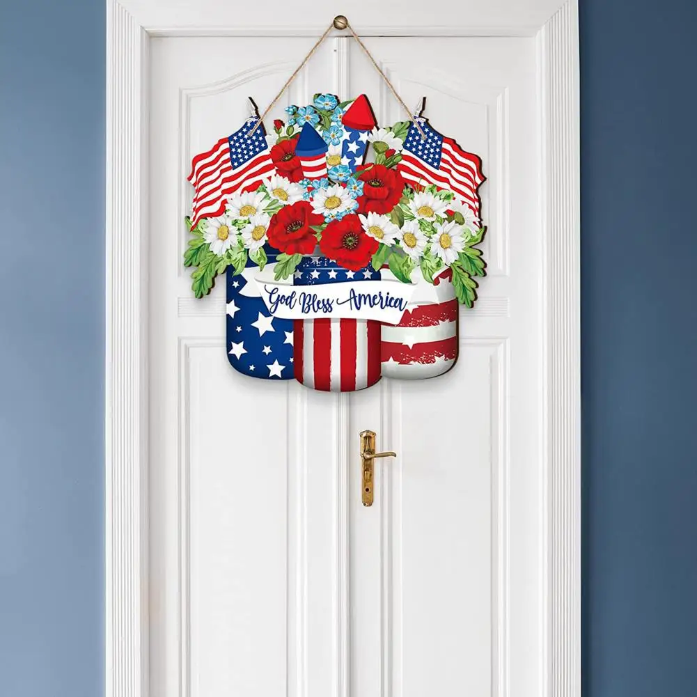 

Практичный подвесной знак без заусенцев, приветственный знак, устойчивый к деформации, декоративный навесной дверной знак 4 июля